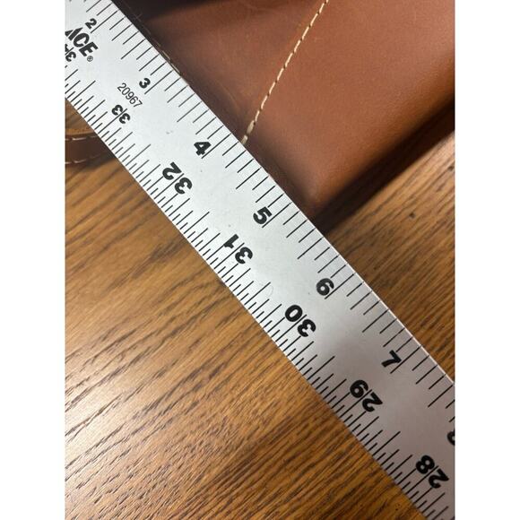 Portland Leather Works Purse Womens Brown Small Stitched Envelope Crossbody New - Picture 5 of 14